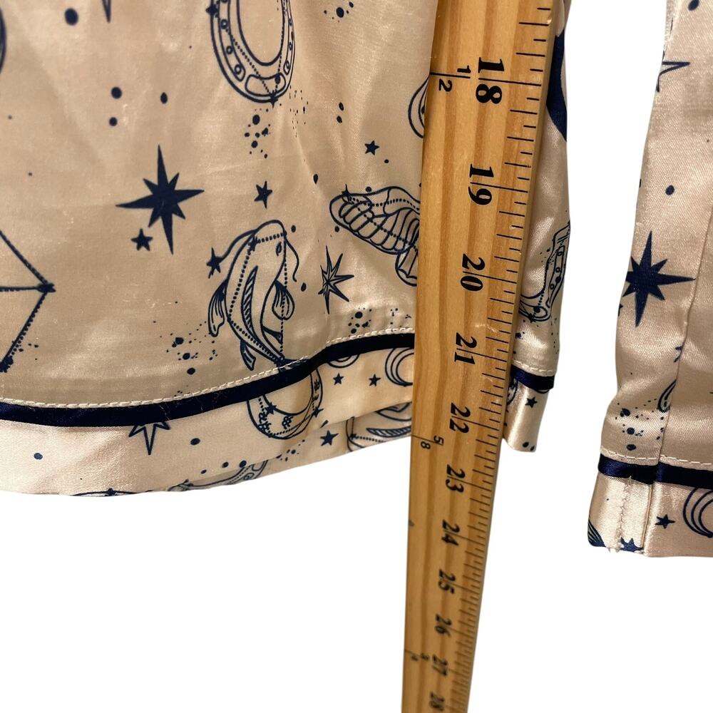 Mer-Sea Pajama Pants L Wide Leg Celestial Sailor Witchy Luck - Picture 5 of 7